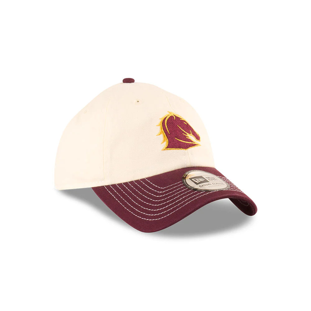 Brisbane Broncos Hat - 2025 NRL 2Tone Chrome Contrast Casual Classic Strapback Cap - New Era